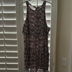 NATURAL LIFE Pink and White Halter Backless Sundress